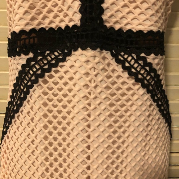 TopShop | Peach & Black Net Maxi Dress | 6 - Picture 7 of 13